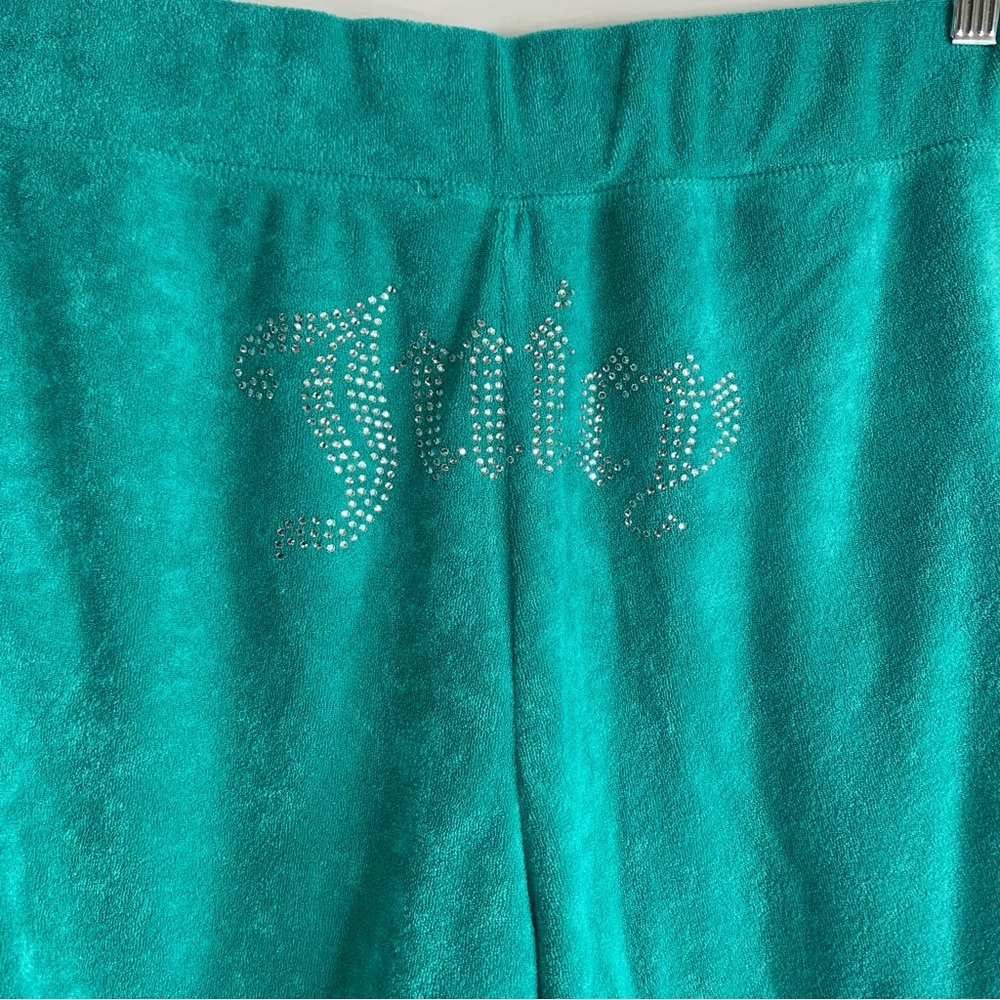 NWT Juicy Couture Terrycloth Coastal Teal Short Sleeve Hoodie & Shorts, size L - Picture 15 of 16
